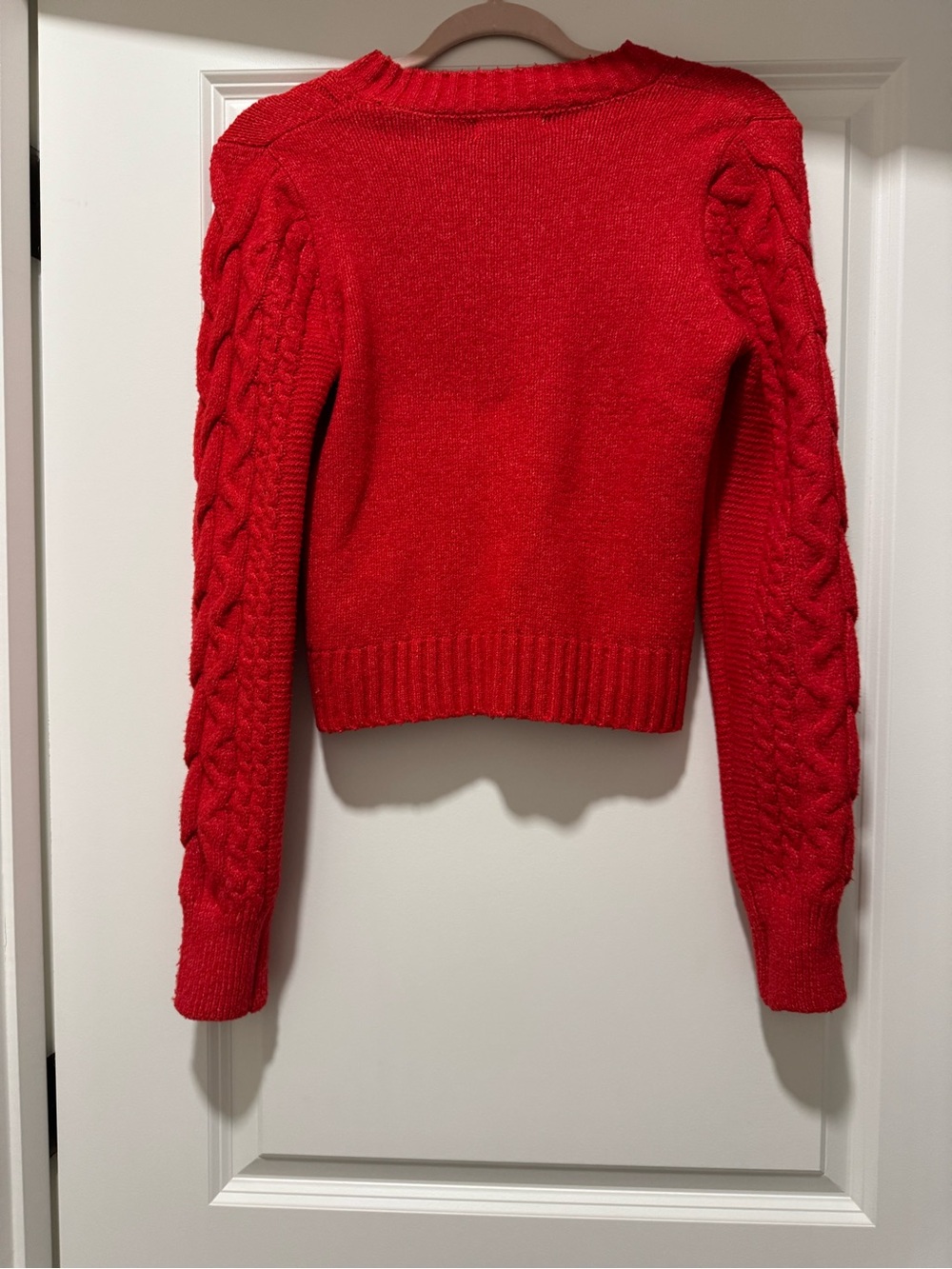 Sincerely Jules Red Cable-Knit Crewneck Sweater - Picture 2 of 3
